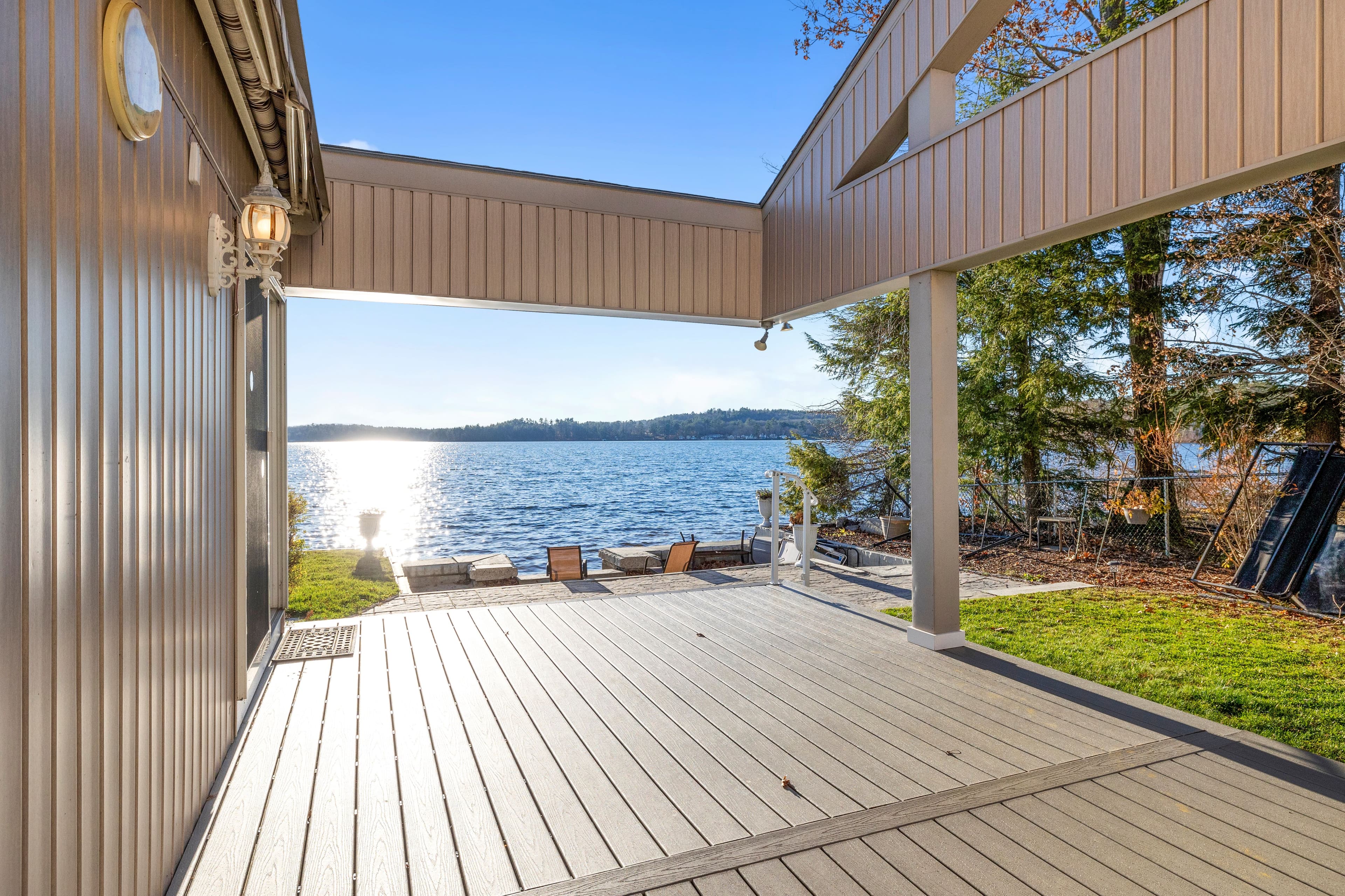 Timber decking overlooking scenic lake view near Gold Coast home.